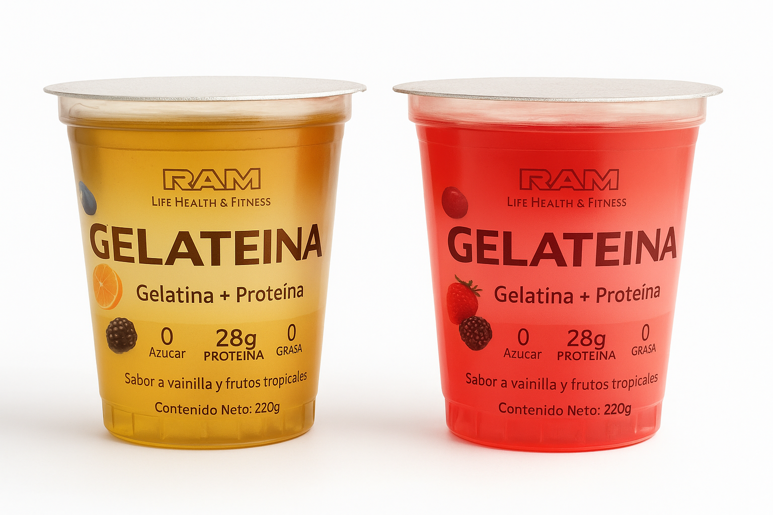 Gelatina con Proteína RAM sabor Frutos Tropicales