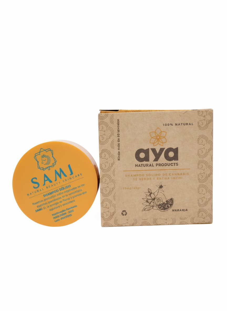 Shampoo Sólido de Cannabis y Sacha Inchi (Aroma Naranja)