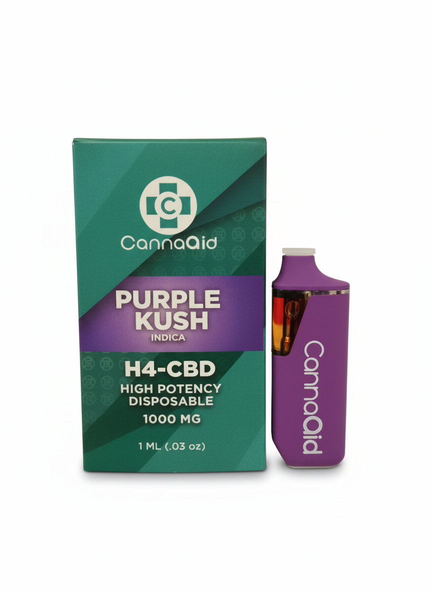 Vaporizador Desechable CannaAid H4-CBD Índica - Purple Kush 1000 MG