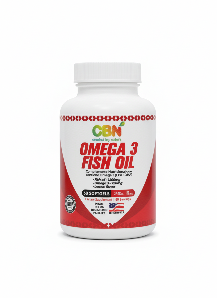 Omega 3 Fish Oil CBD - Created by Nature - 60 cápsulas