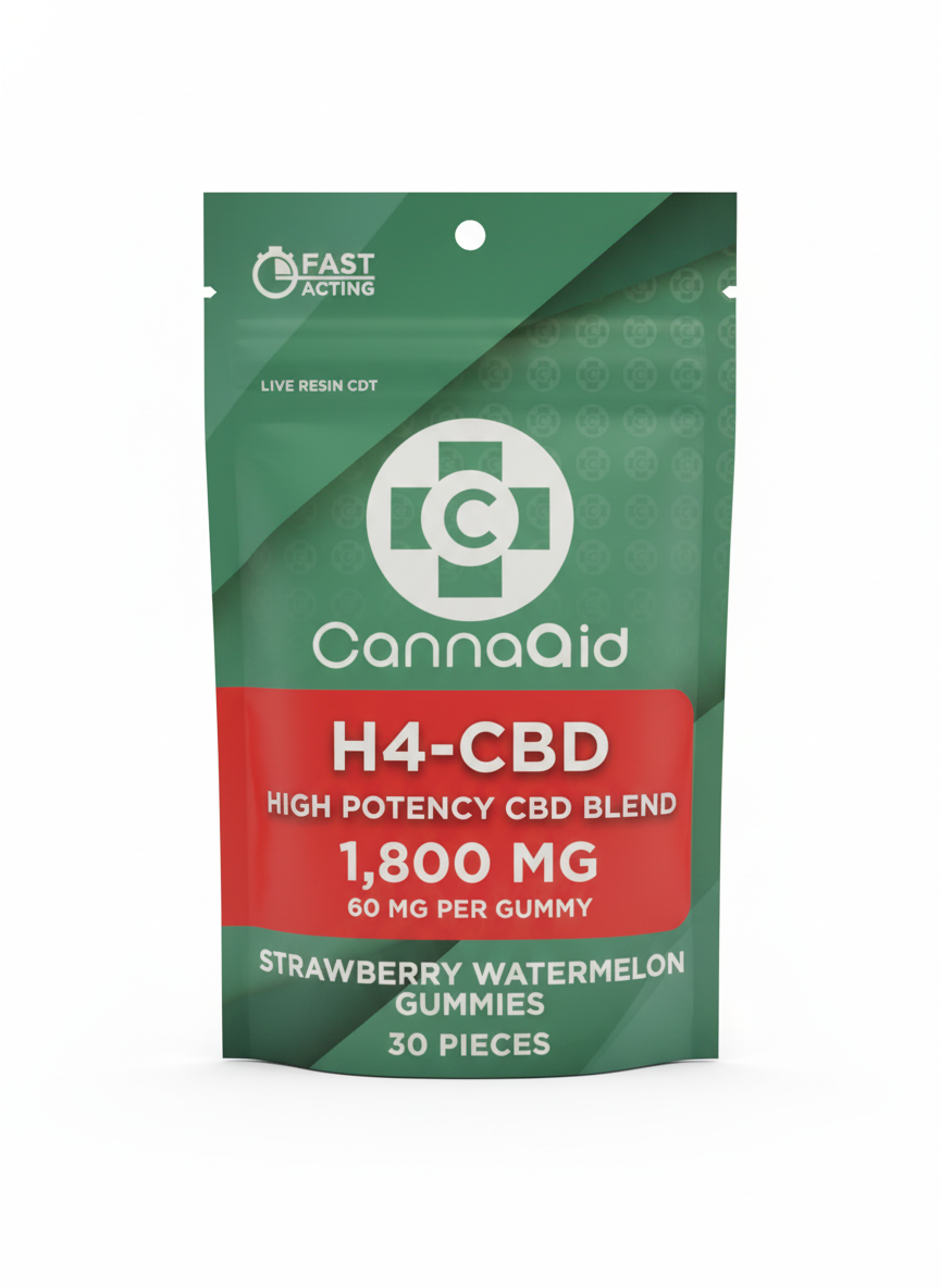 Gomitas CannaAid H4-CBD de Alta Potencia - Sabor Fresa y Sandía (1800 MG)