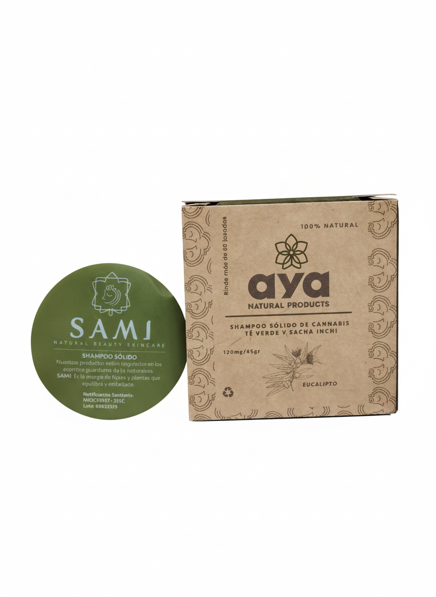 Shampoo Sólido de Cannabis y Sacha Inchi (Aroma Eucalipto)