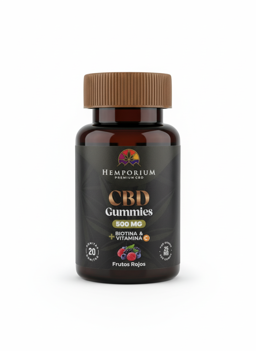 Gomitas CBD HEMPORIUM Premium 500 mg - Frutos Rojos - 20unidades